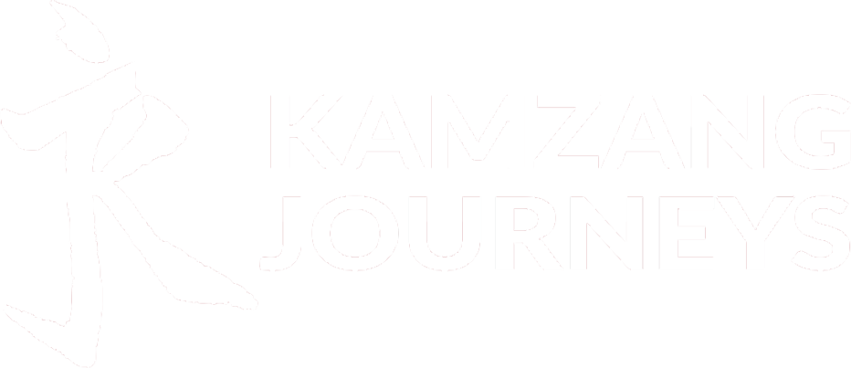 Kamzang Journeys logo white png