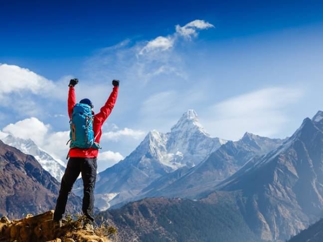 Trekker in front of Annapurna Mountain | Lhakpa Dorji Sherpa