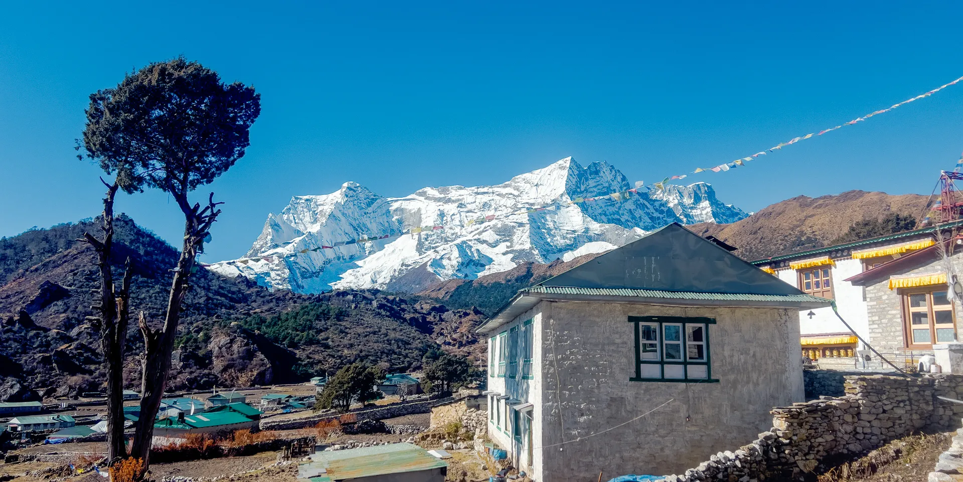 view from Khumjung Mt Kongde